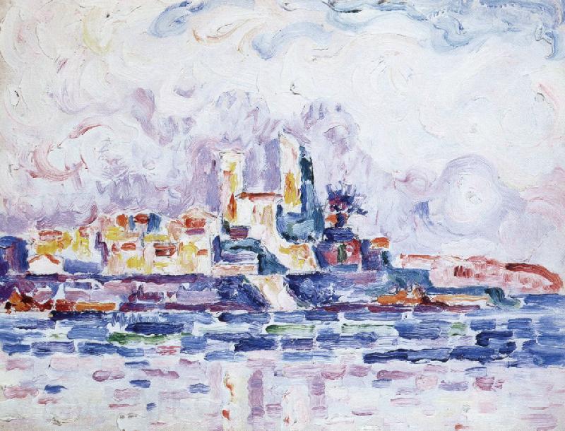 Paul Signac red sunset Norge oil painting art